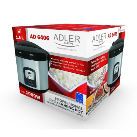 Adler AD 6406 Rice cooker Adler | AD 6406 | Black, Stainless steel | 1000 W - 5